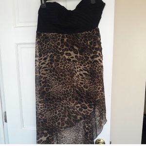 Casting High-Low Strapless Chetah Dress